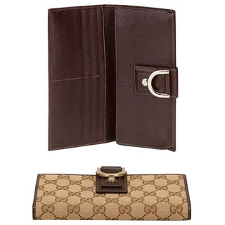 Brun Gucci Continental Ornement Anneau Portefeuille D Prix France